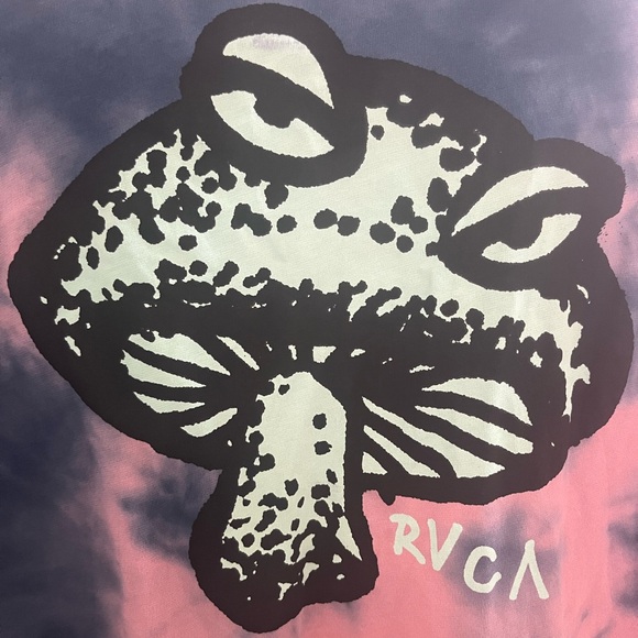 RVCA Pink and Navy Tie-Dye Long Sleeve Shirt - Picture 5 of 6